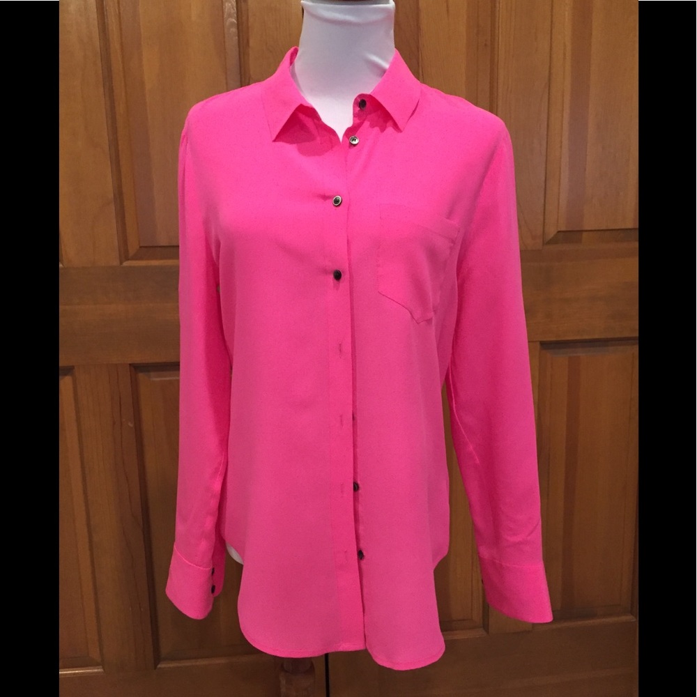 Madewell Silk Hot Pink Blouse